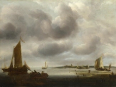 Jan van de Cappelle - A Coast Scene大师画家古典画古典建筑古典景物装饰画油画