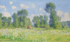 Claude Monet - Spring Effect at Giverny, 1890大师画家风景画静物油画建筑油画装饰画