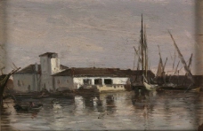 Haes, Carlos de - Un lazareto (Mallorca), Ca. 1877大师画家古典画古典建筑古典景物装饰画油画