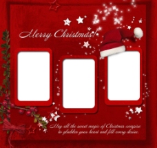 红色星空圣诞节相框图片