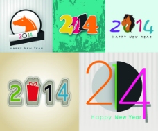 2014新年艺术字背景矢量素材