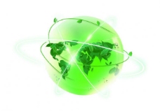分层绿叶水晶地球图片