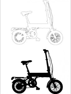 自行车 轮廓 阴影图片