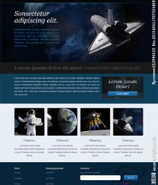 太空飞船探索网页模板图片